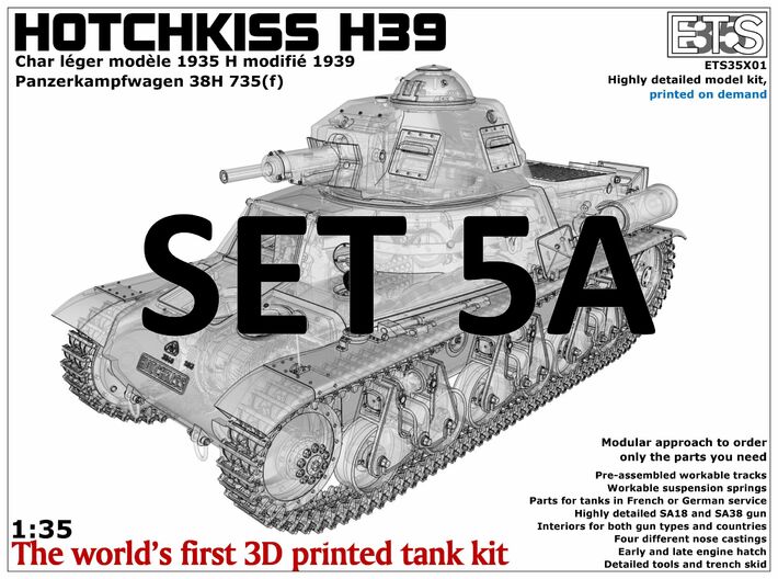 ETS35X01 Hotchkiss H39 - Set 5 option A 3d printed 