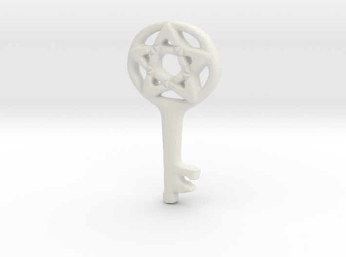 Pentacle Skeleton Key Charm 3d printed