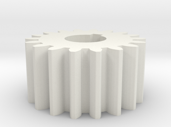 Cylindrical gear Mn=1 Z=18 AP20° Beta0° b=10 HoleØ 3d printed