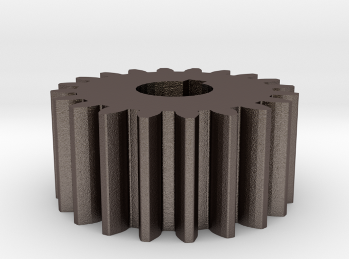 Cylindrical gear Mn=1 Z=20 AP20° Beta0° b=10 HoleØ 3d printed
