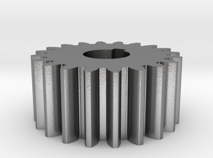 Cylindrical gear Mn=1 Z=20 AP20° Beta0° b=10 HoleØ 3d printed