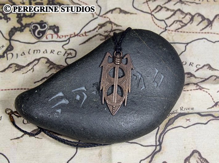 Pendant - Amulet of Akatosh 3d printed Polished Bronze Steel