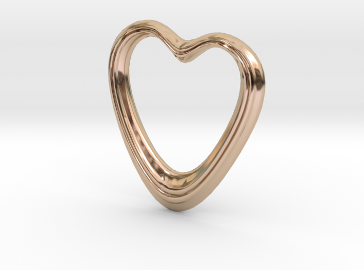 Oblong Heart Pendant 3d printed