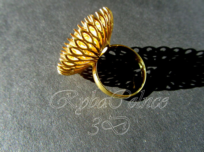Ring Sun Flowers /size 9 1/2 US (19.4 mm) 3d printed 
