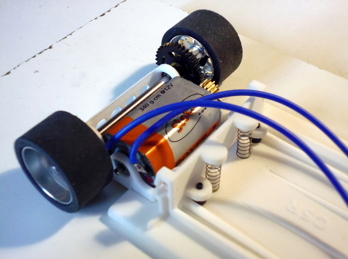 Slot car chassis for C5r 1/28 3d printed 