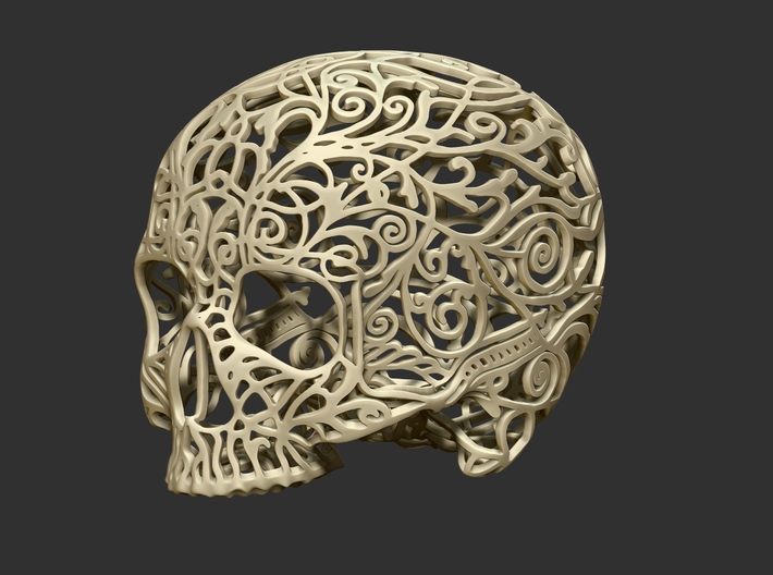 Skull Filagree -v2 Top - 5.2cm 3d printed