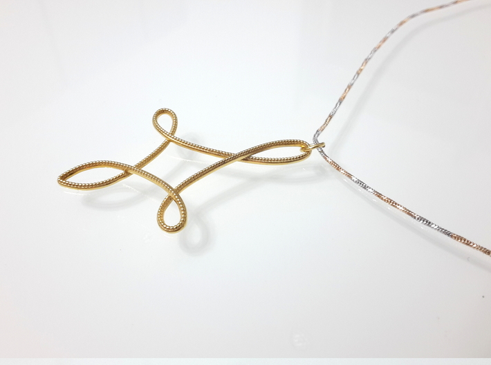 FEMME pendant 3d printed Polished Brass