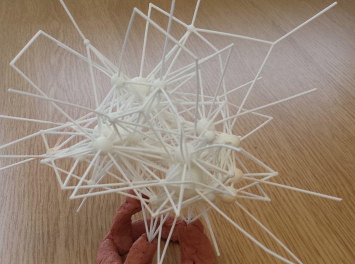 Virus mCMV Protein interaction network 3d printed Printed network in White Natural Versatile Plastic