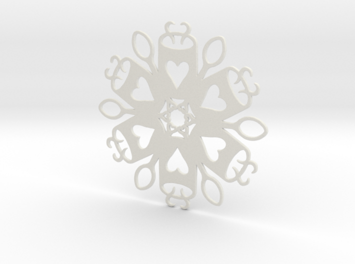 Coffee &amp; Spoon Snowflake Ornament 3d printed