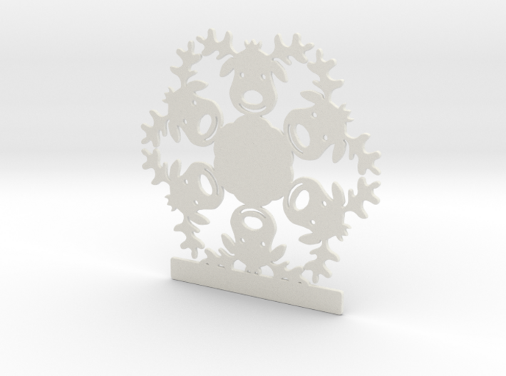 Customizable Reindeer Snowflake Ornament 3d printed