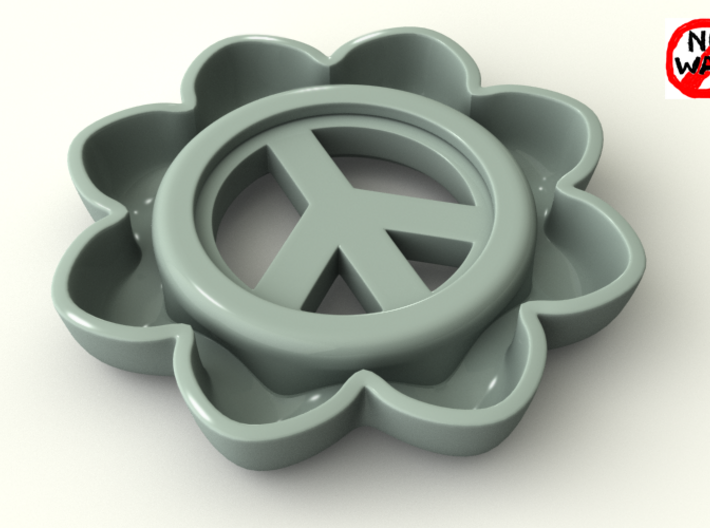 Peace Sign Flower 3d printed 