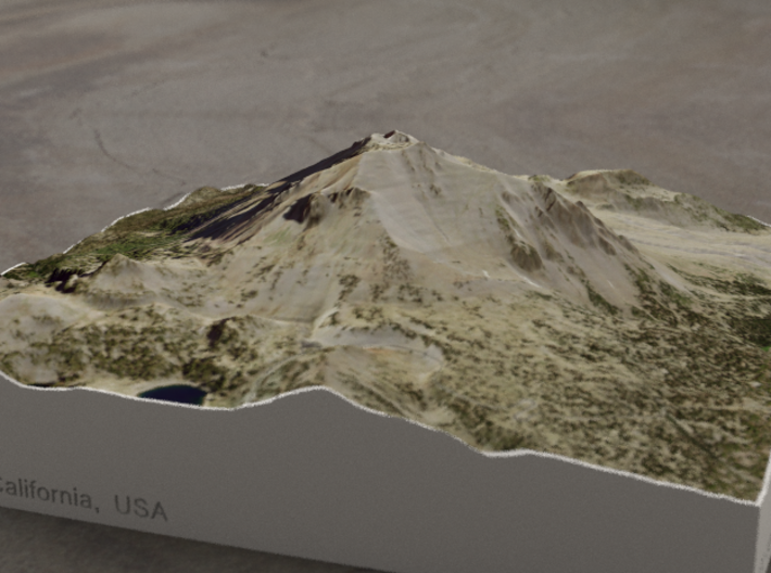 Lassen Peak, California, USA, 1:25000 3d printed