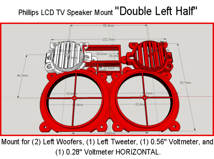 Phillips LCD TV 3'' Woofer Spacer 3d printed 