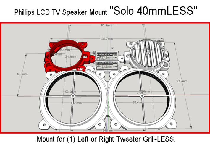 Phillips LCD TV Speaker Mount "A" 3d printed 