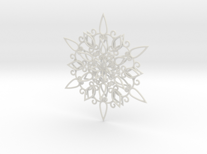 Floral Snowflake Christmas Ornament 1 3d printed 