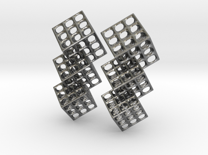 Triple Matrix Earrings 3d printed