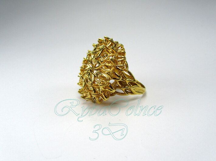 Ring The Thistle/ size 9 1/2 US (19.4 mm) 3d printed 