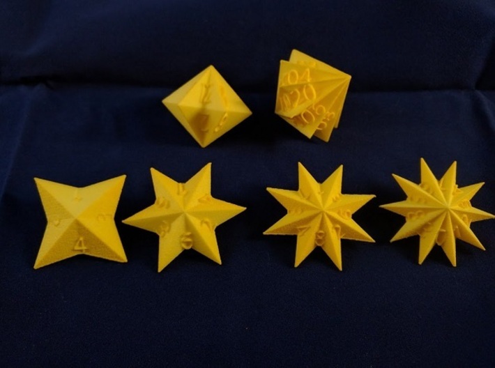 Star Dice 3d printed this is an older print; numbers have been revised to be easier to read