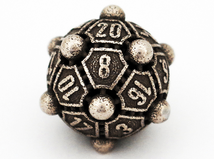 Nucleus D20 XL 3d printed Stainless Steel