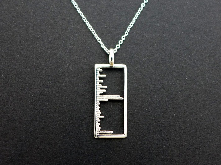 Mass Spectrum Pendant - Science Jewelry 3d printed Mass Spectrum Pendant in polished silver