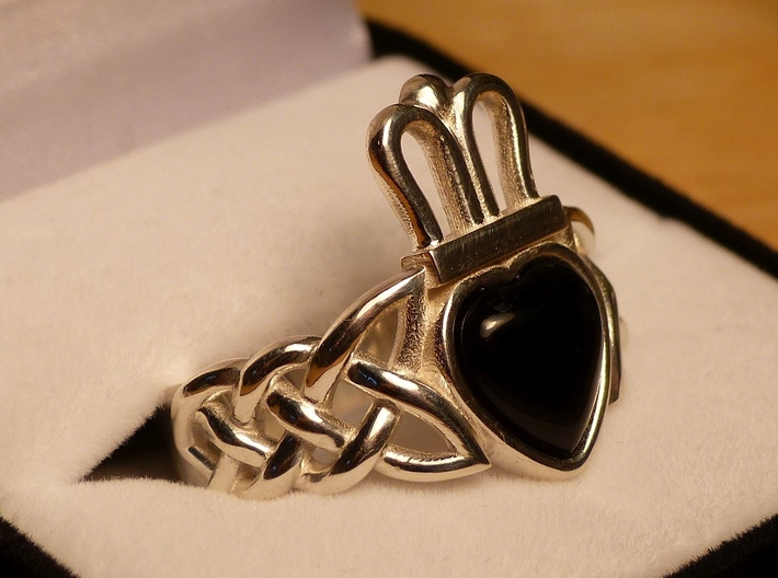 Onyx Claddagh Ring Size 11.5 - NO GEM 3d printed GEM NOT INCLUDED - SEE DESCRIPTION