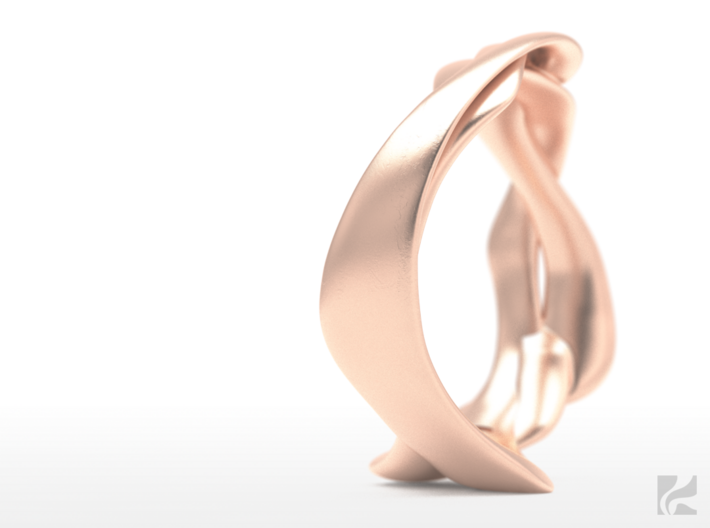 Smooth Weave Ring 3d printed Rose Gold