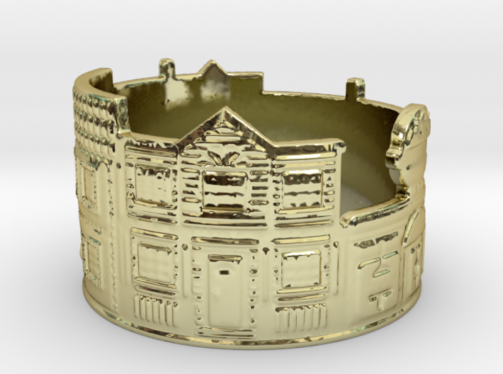 Estate Ring (size 4-13) 3d printed Estate is bright in gold.