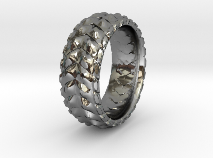 V RING 8 TRIMMED SIZE 11 with internal pattern 3d printed 