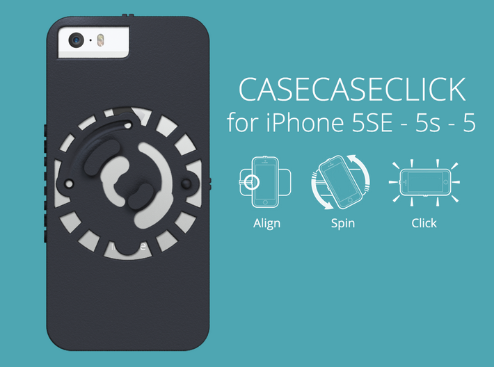 for iPhone 5SE - 5s - 5 : smooth : CASECASE CLICK 3d printed