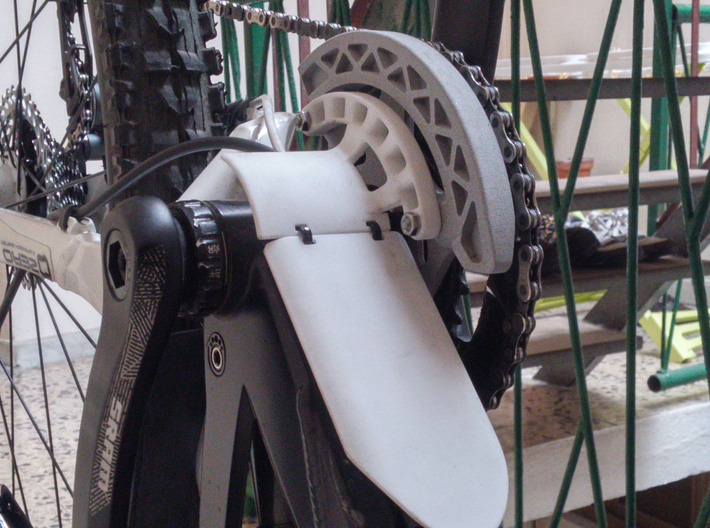 MTB Enduro Downhill 3D printed Frame Protection 3d printed 3D printed frame protection mounted on a Mondraker Dune