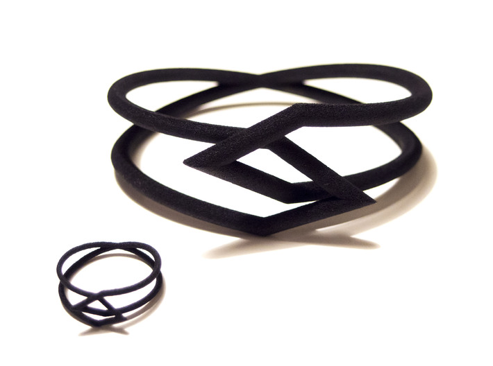 Interlocking Triangles Bracelet 3d printed Bracelet and ring