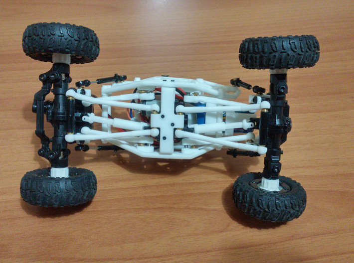 Losi Micro Rock Crawler 3D printed KIT 3d printed Losi micro rock crawler 3D printed chassis (mounted) bottom view