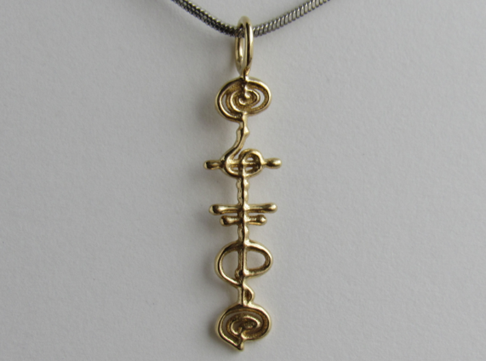 "Kaiidth" Stardust Pendant 3d printed Pictured: Polished brass