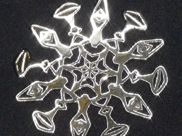 Large Snowflake Pendant 3d printed Large Snowflake Pendant in Shimmering Polished Bronze