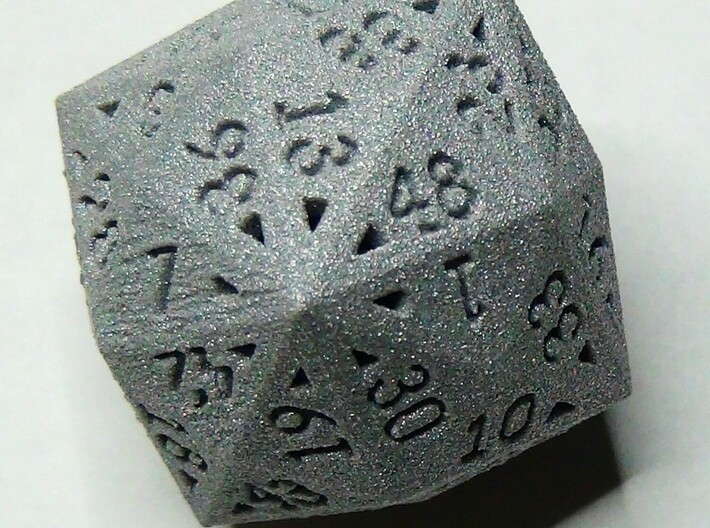 48 Sided Die - Regular 3d printed D48 in Alumide - Another View