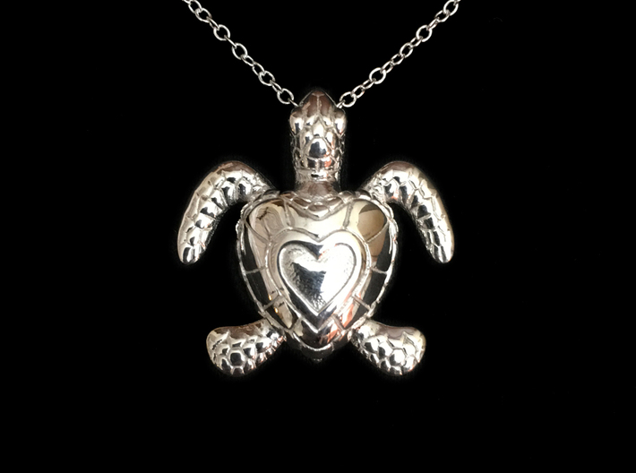 Baby Turtle Heart Pendant 3d printed Baby Turtle Heart Pendant