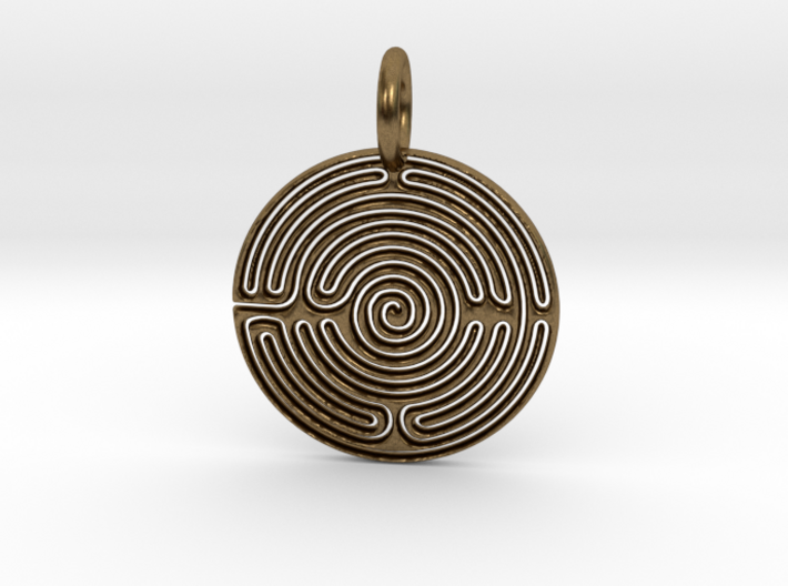 Small Labyrinth 3d printed Bronze Labyrinth