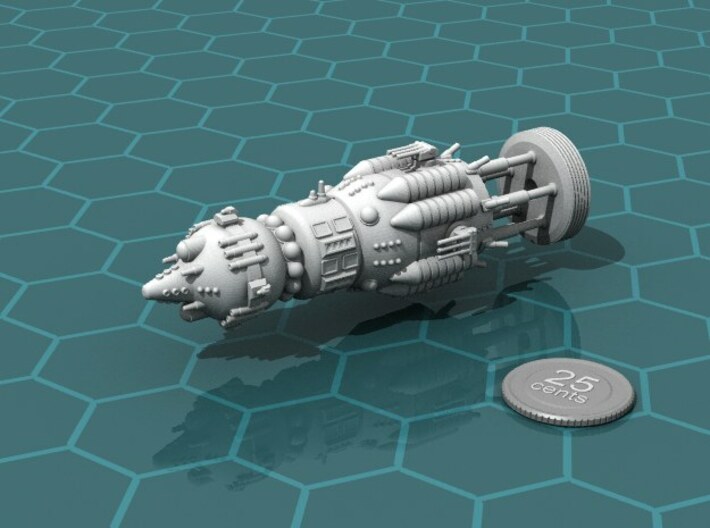 USSR &quot;Brute&quot; class Battleship 3d printed Render of the model, with a virtual quarter for scale.