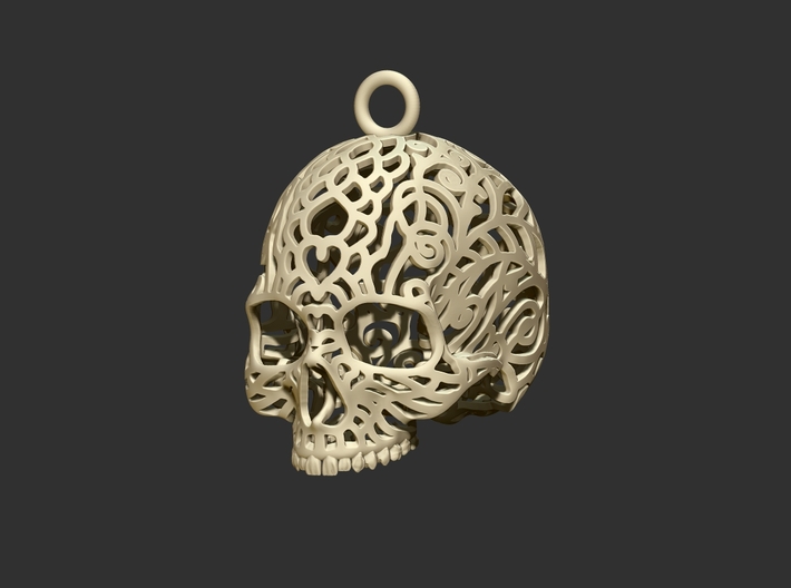 Filagree Skull P4 Ornament- 4.5cm Top 3d printed