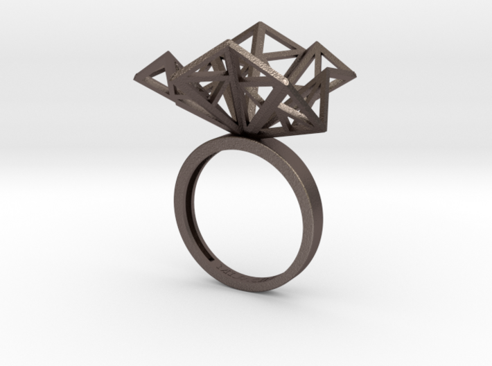 Geometric Jungle Ring 3d printed