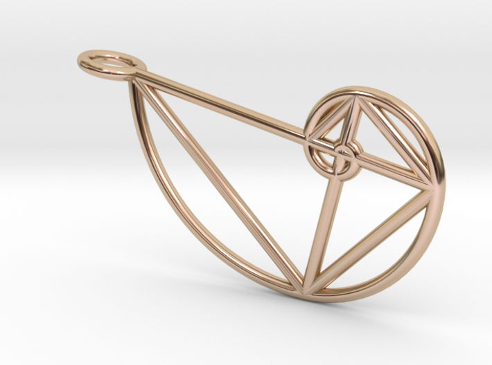 Right Golden Spiral Pendant 3d printed