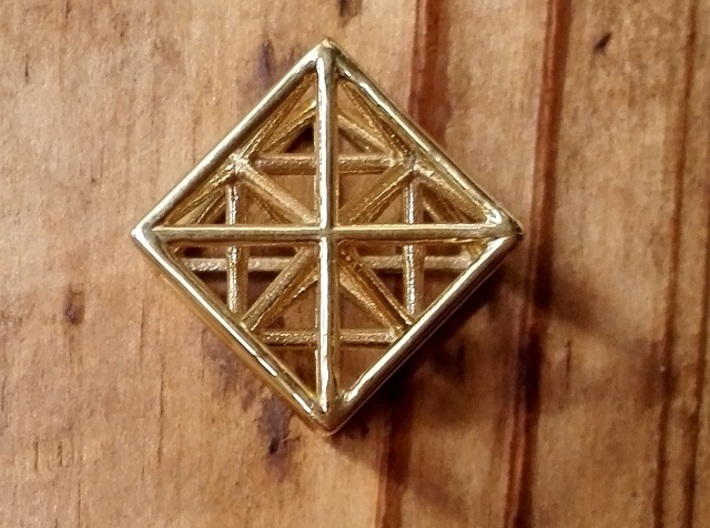 Metatron's Cube 3d printed Polished Brass