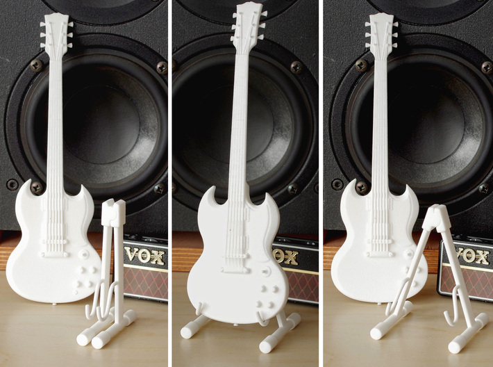 Foldable guitar stand, in the scale 1:6 3d printed 