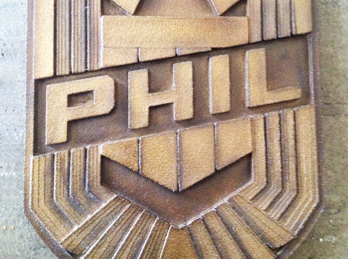 Dredd Badge with your name 1/1 Scale 3d printed Customer's badge after painting