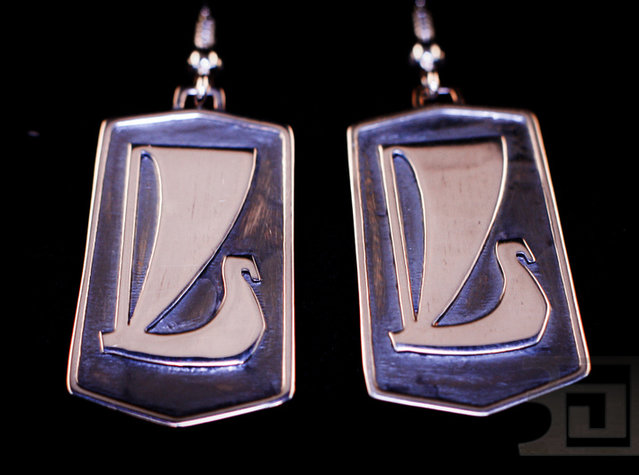 Lada Earrings 3d printed Silver Polished