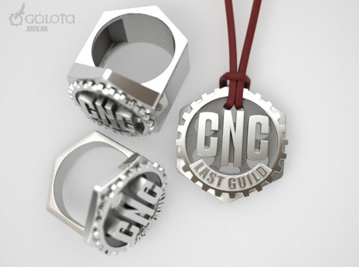 CNC Guild Pendant and pin badge 3d printed CNC Guild Pendant and pin badge