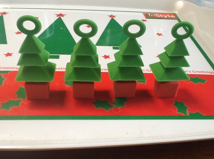 3d Xmas Tree Tree Decoration Set Of 4 Smaller 3d printed