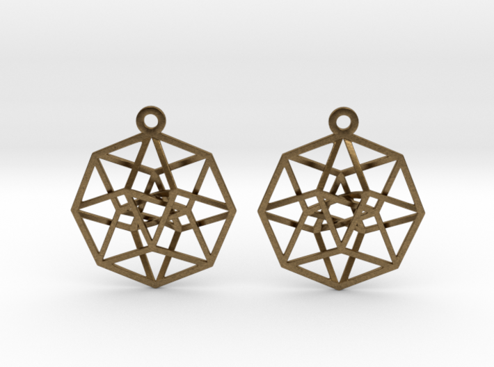 Tesseract Earrings 1&quot; 3d printed