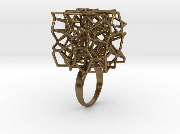 Voronoi Cube Ring (size 5) 3d printed