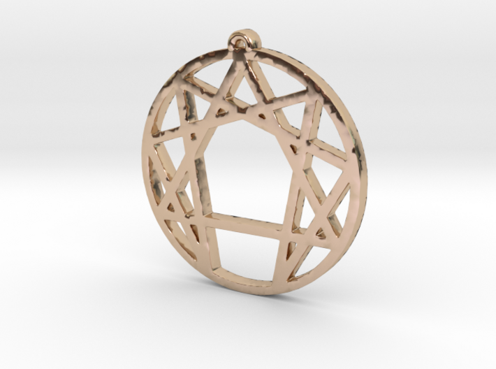 Enneagram Pendant Small (1 inch) 3d printed